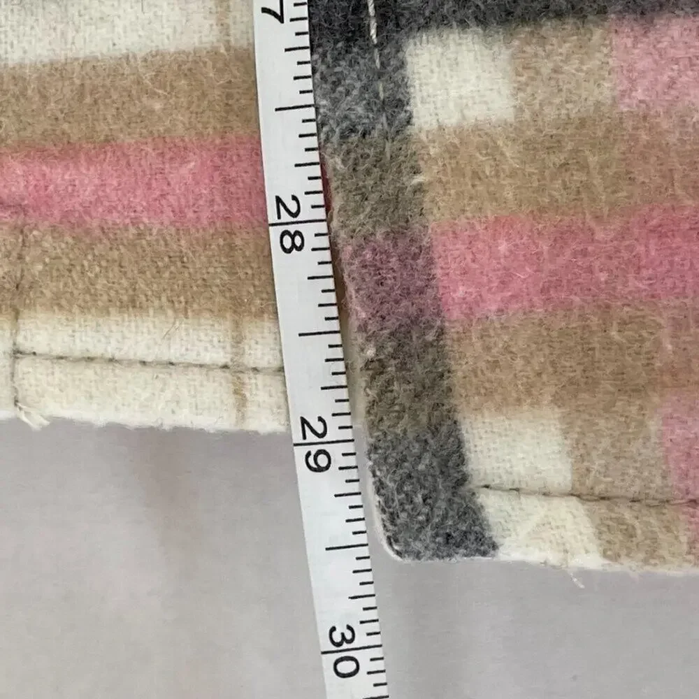 Zara Pink, Beige Plaid Check Overshirt Jacket / Shacket, Oversized 90s Grunge, S